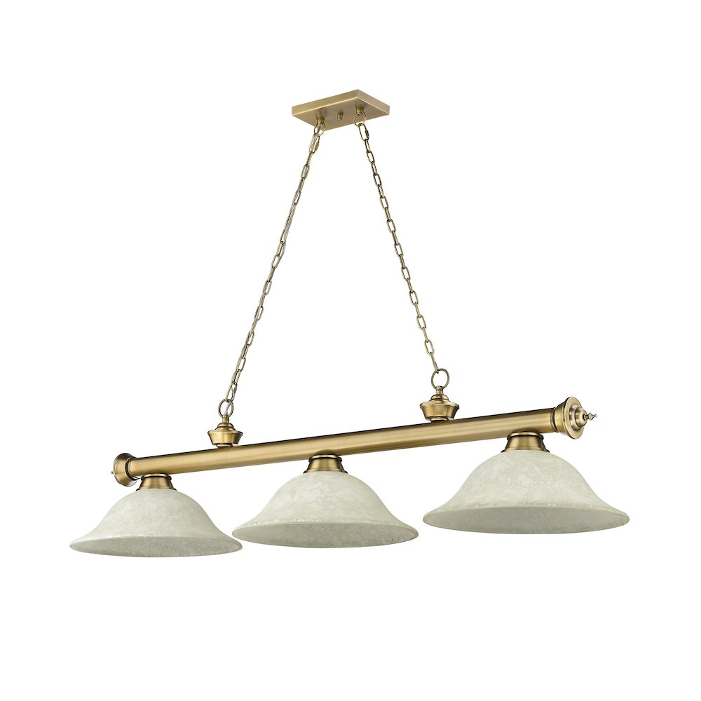 Z-Lite Cordon 3 Light Billiard, Steel Frame, Golden Mottle Shade Color