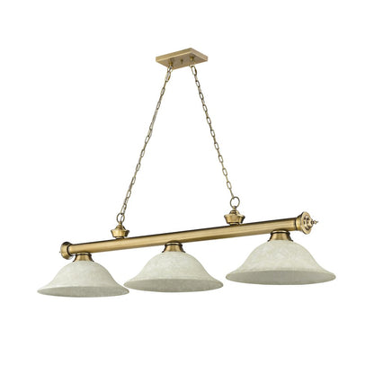 Z-Lite Cordon 3 Light Billiard, Steel Frame, Golden Mottle Shade Color