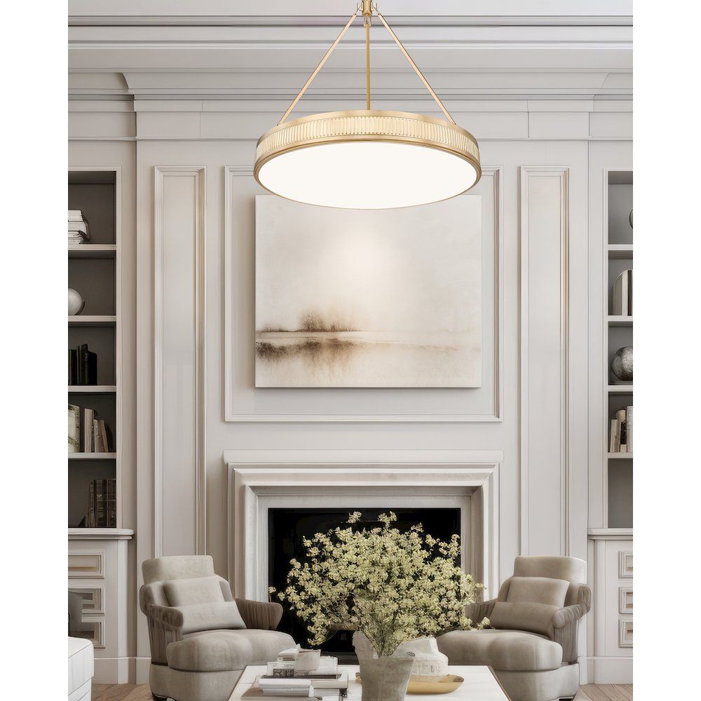 Z-Lite 3 Light Pendant, Modern Gold
