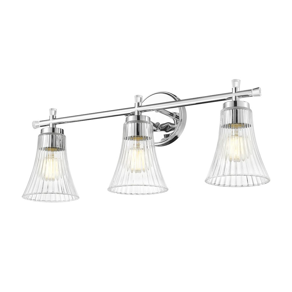 Z-Lite Belle 3 Light Vanity in Chrome color, Steel frame