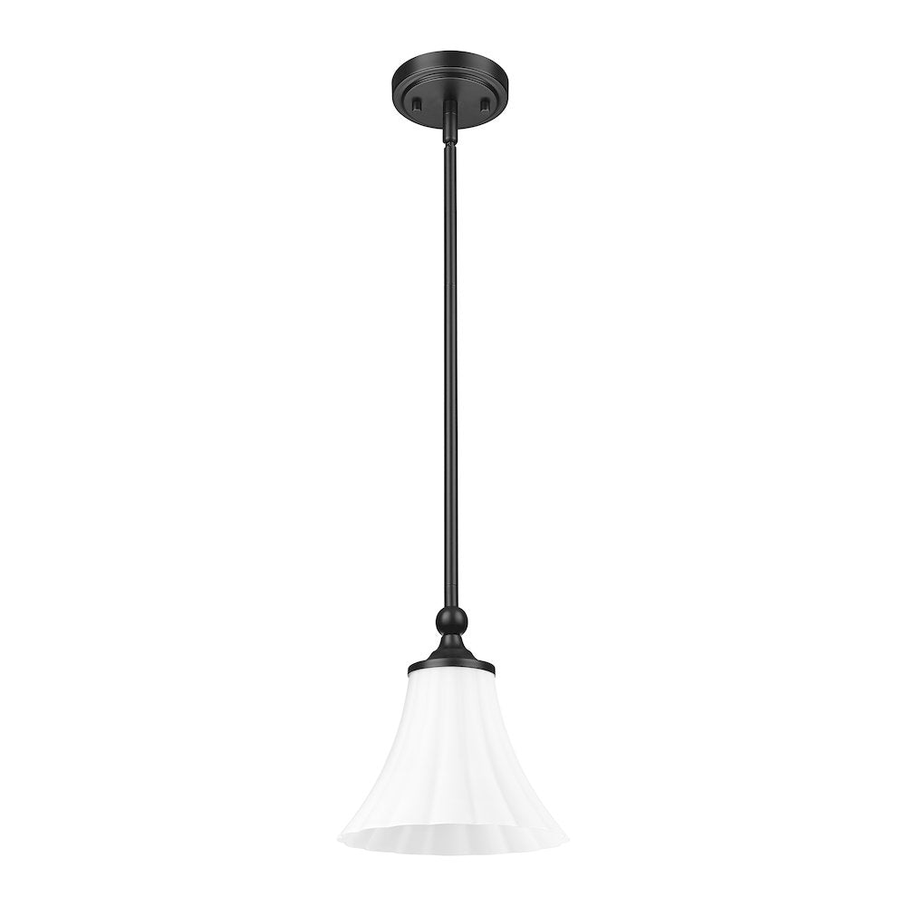 Z-Lite 1 Light Pendant, Matte Black