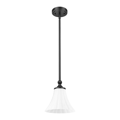 Z-Lite 1 Light Pendant, Matte Black