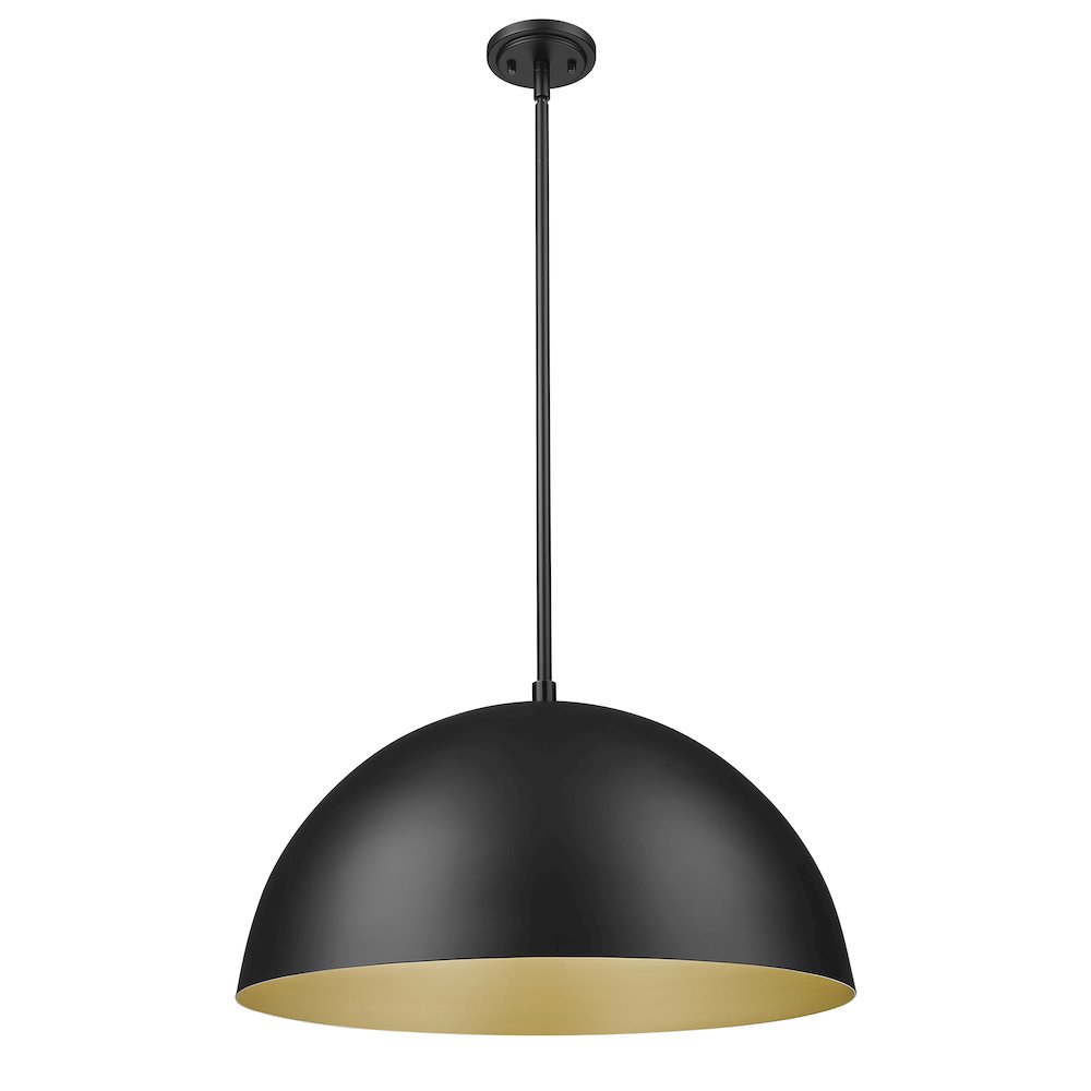 Z-Lite 3 Light Pendant, Matte Black