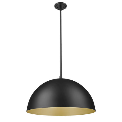 Z-Lite 3 Light Pendant, Matte Black