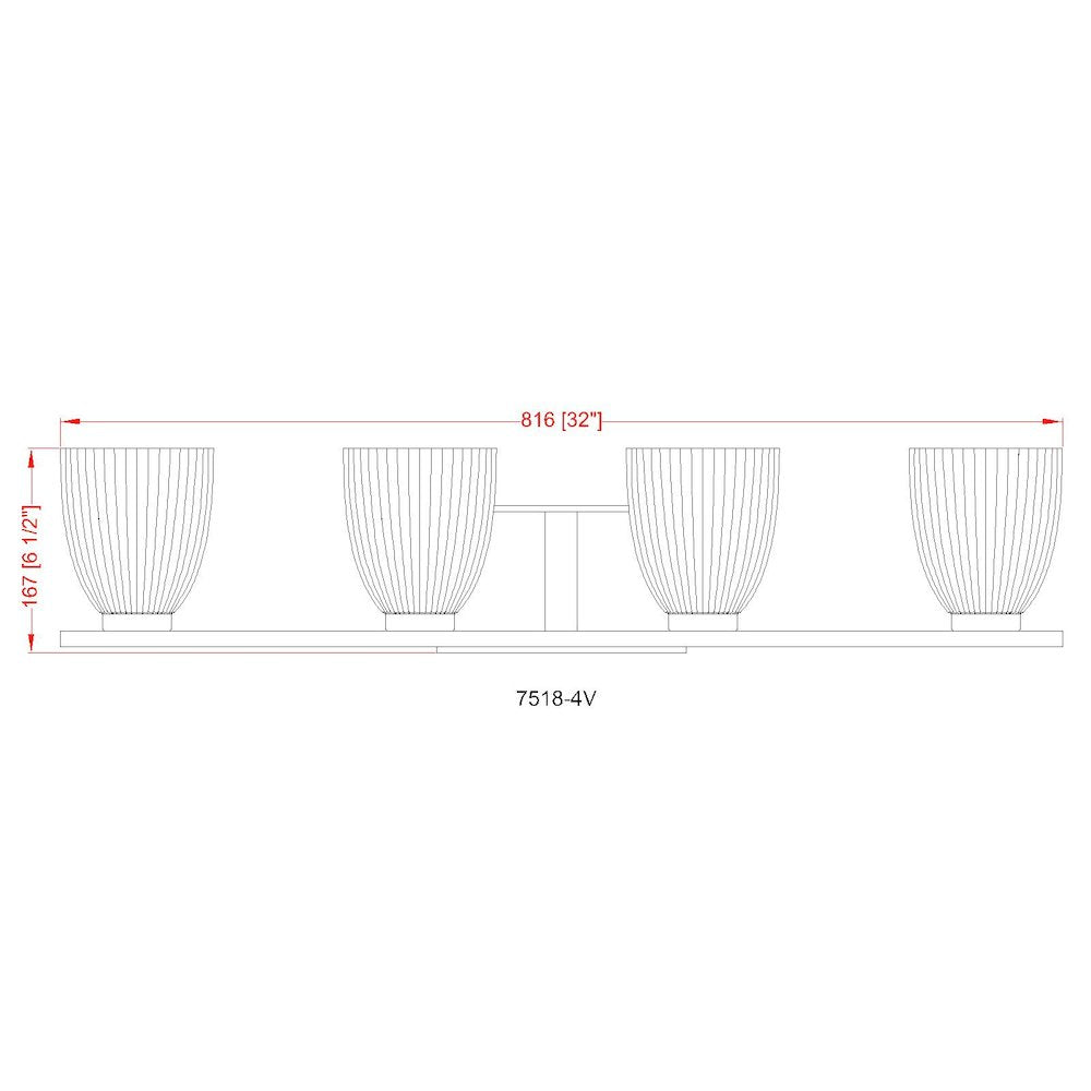 Z-Lite Naya 4 Light Vanity in Chrome color, Steel frame