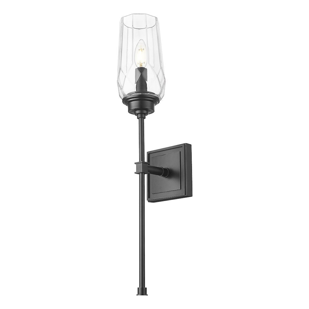 Z-Lite 1 Light Wall Sconce, Matte Black