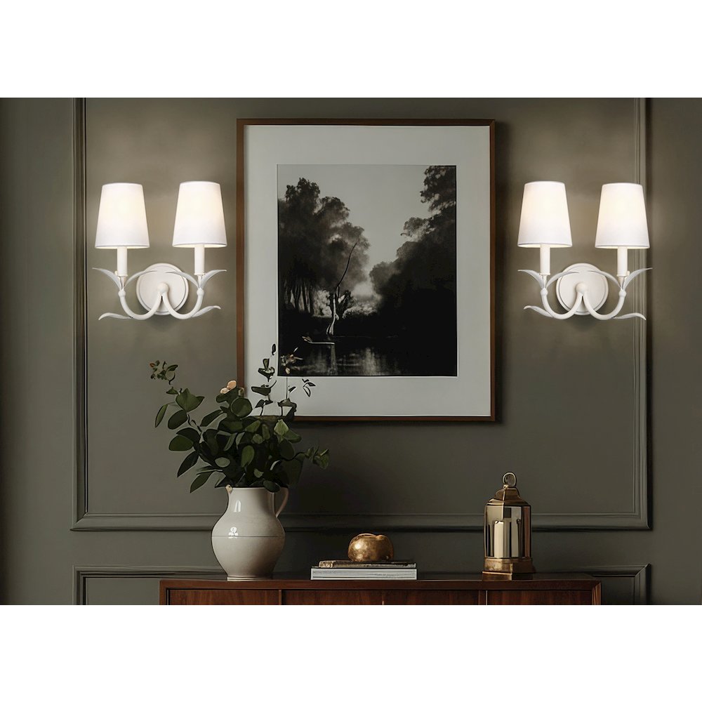 Z-Lite 2 Light Wall Sconce, Textured White