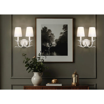 Z-Lite 2 Light Wall Sconce, Textured White