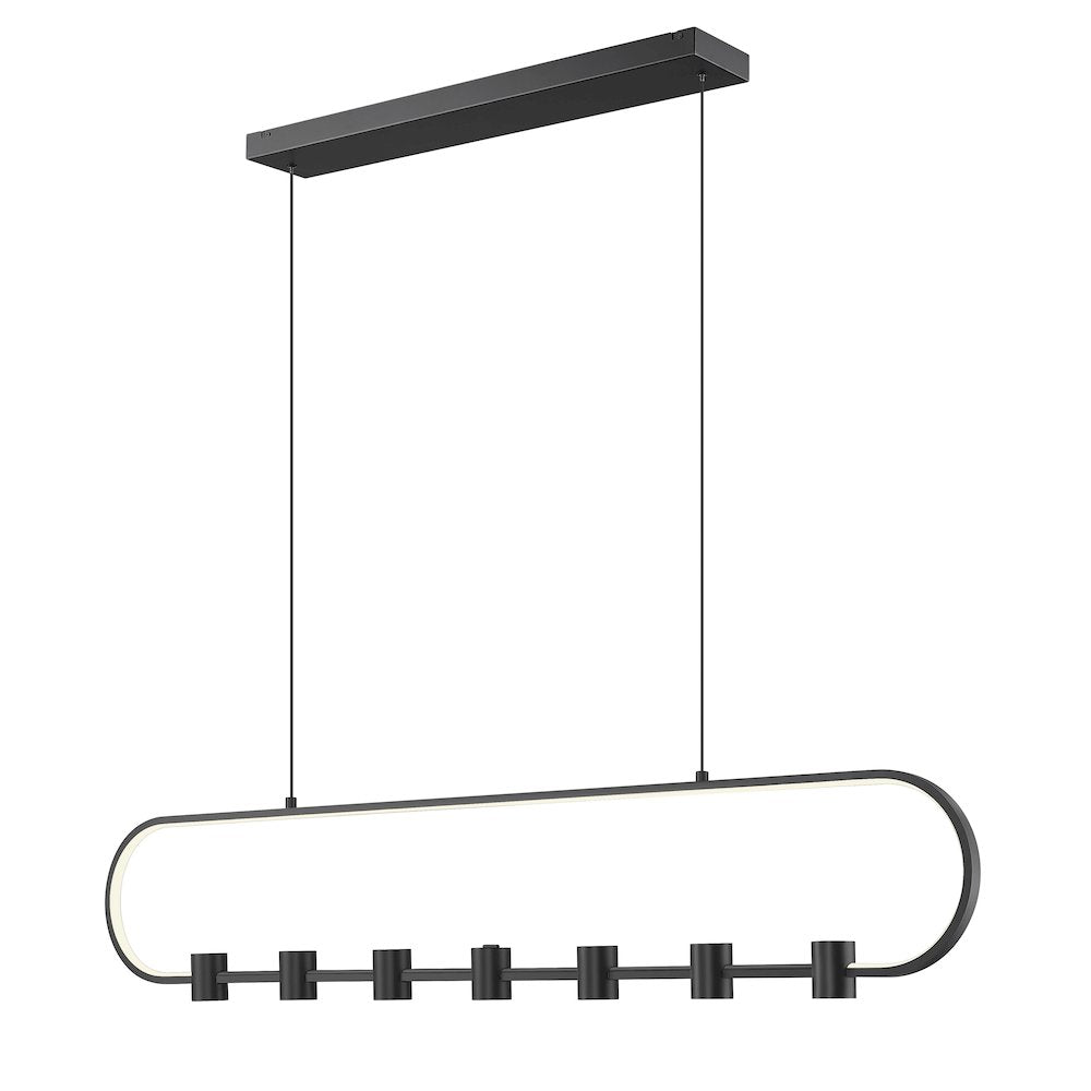 Z-Lite 7 Light Linear Chandelier, Matte Black