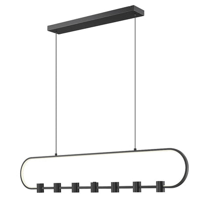 Z-Lite 7 Light Linear Chandelier, Matte Black