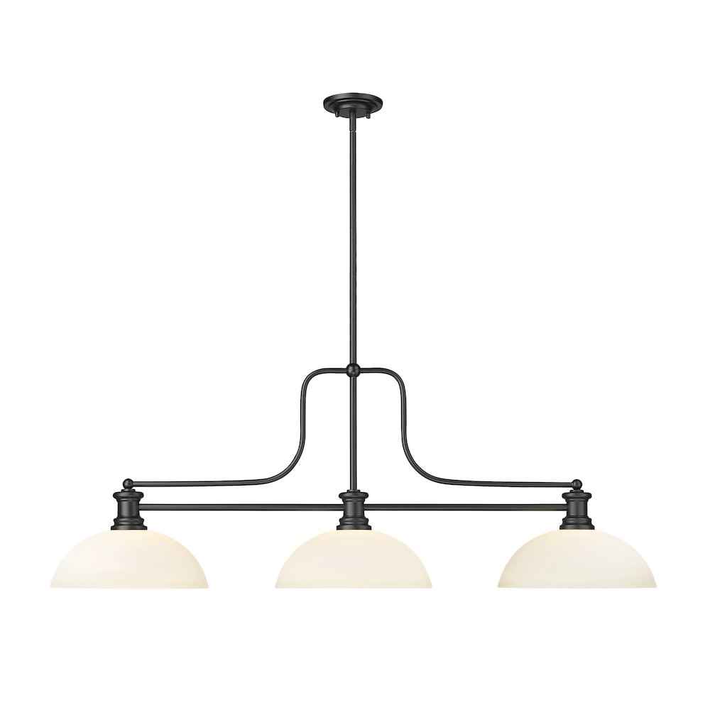 Z-Lite Melange 3 Light Billiard, Steel Frame, Matte Opal Shade Color