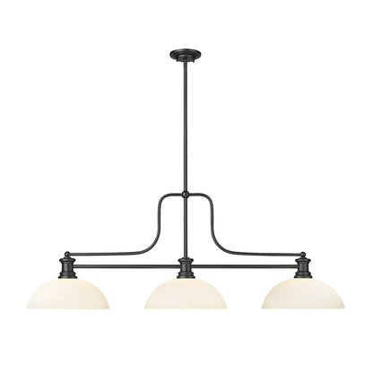 Z-Lite Melange 3 Light Billiard, Steel Frame, Matte Opal Shade Color