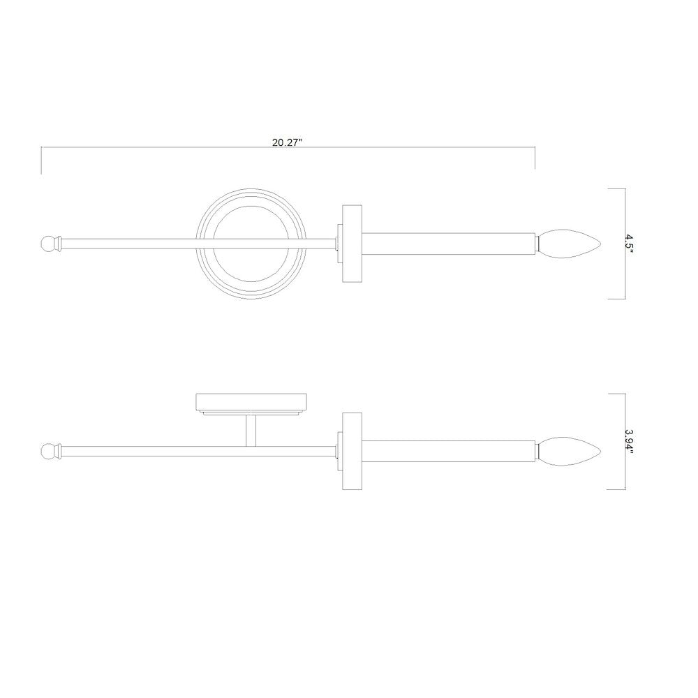 Z-Lite 1 Light Wall Sconce, Mordern Gold