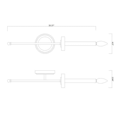 Z-Lite 1 Light Wall Sconce, Mordern Gold