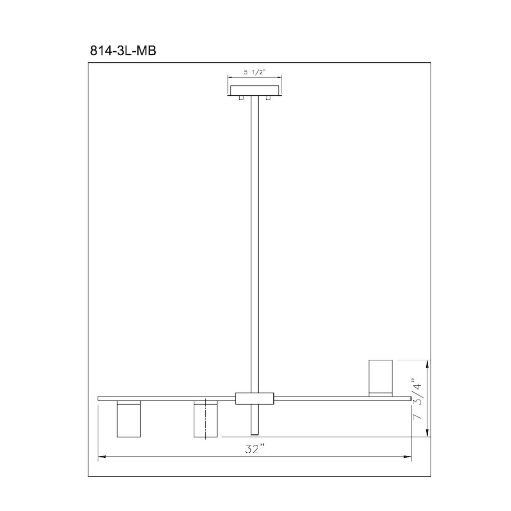 Z-Lite 3 Light Linear Chandelier