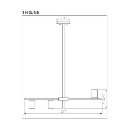Z-Lite 3 Light Linear Chandelier