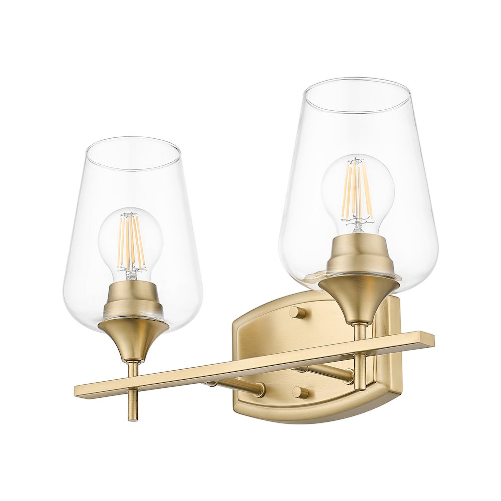 Z-Lite 2 Light Vanity, Burnished Brass