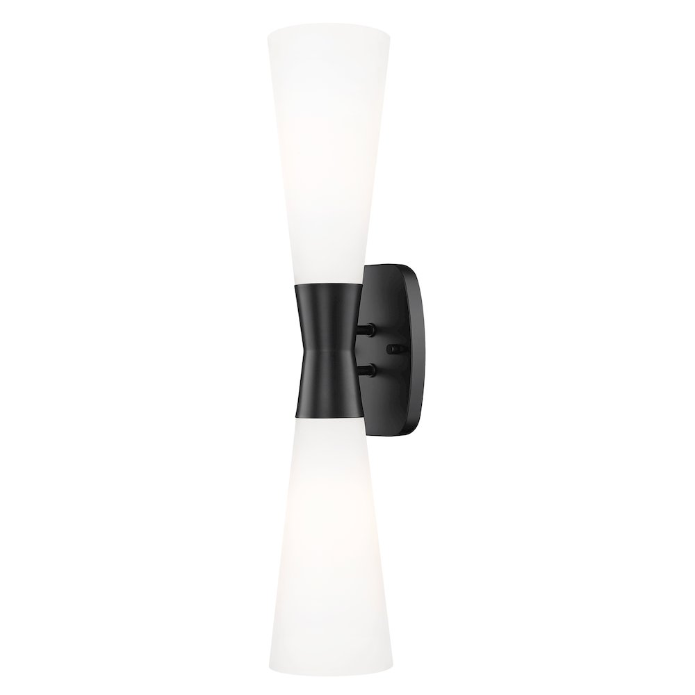 Z-Lite 2 Light Wall Sconce, Matte Black