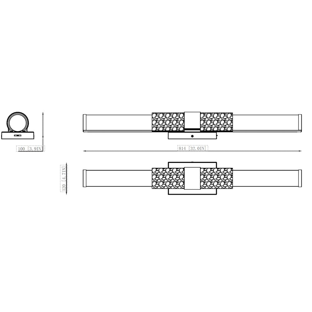 Z-Lite Egon 1 Light Vanity in Chrome color, Steel frame