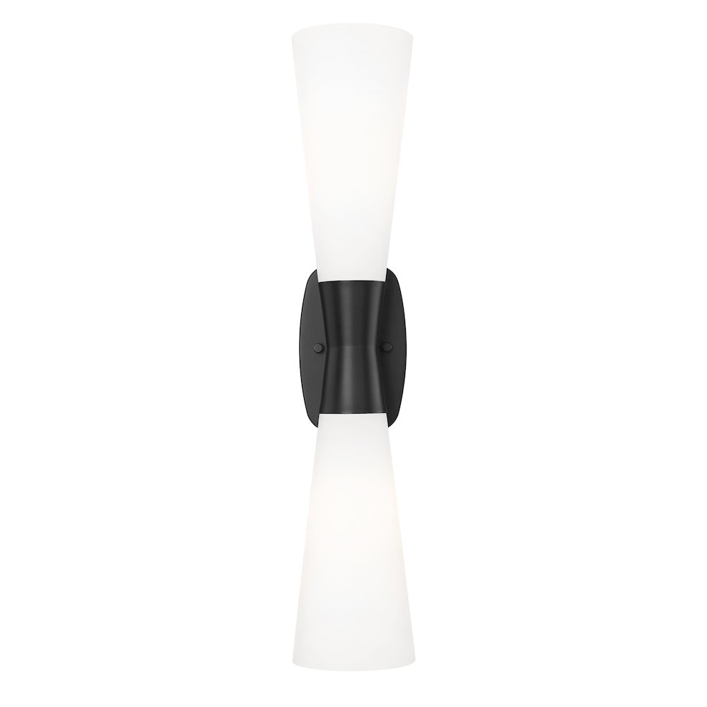 Z-Lite 2 Light Wall Sconce, Matte Black