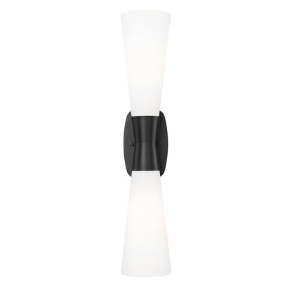 Z-Lite 2 Light Wall Sconce, Matte Black