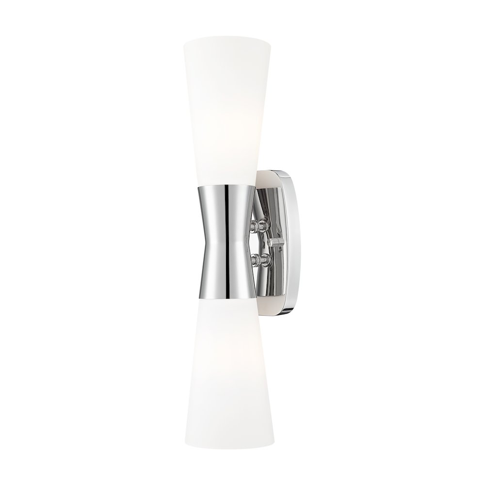 Z-Lite 2 Light Wall Sconce, Polished Nickel