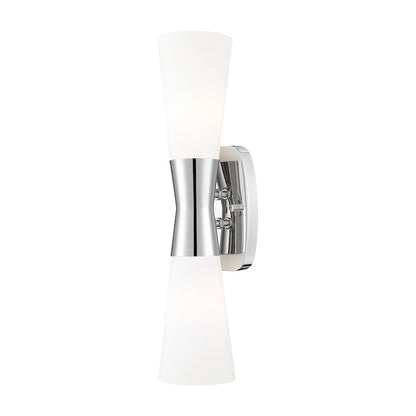 Z-Lite 2 Light Wall Sconce, Polished Nickel