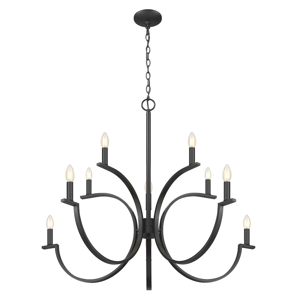 Cordelia 10 Light Matte Black Chandelier