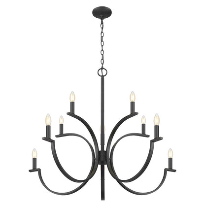 Cordelia 10 Light Matte Black Chandelier