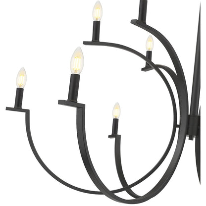 Cordelia 12 Light Matte Black Chandelier