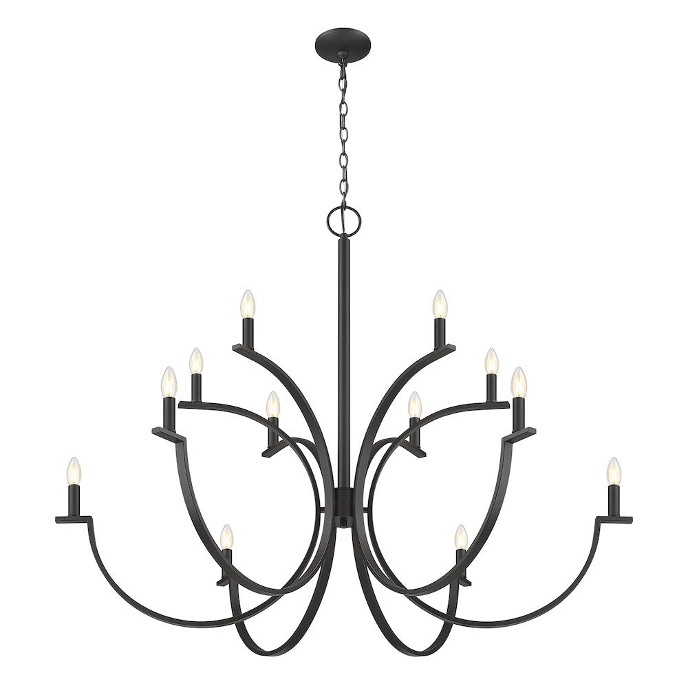 Cordelia 12 Light Matte Black Chandelier