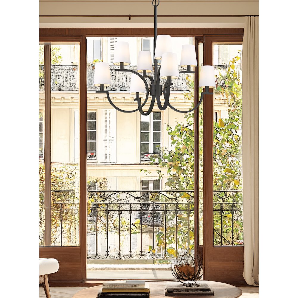 Cordelia 8 Light Matte Black Chandelier