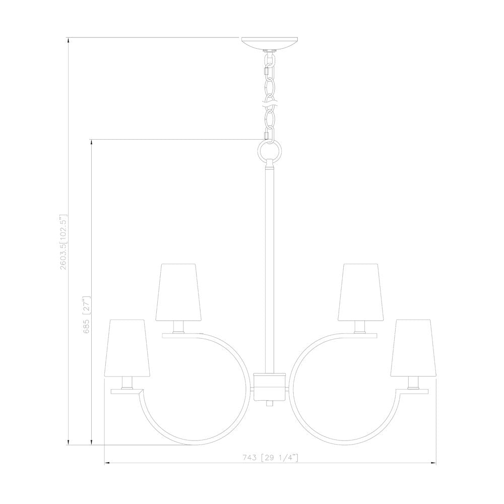 Cordelia 8 Light Matte Black Chandelier