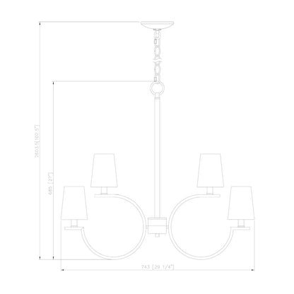 Cordelia 8 Light Matte Black Chandelier