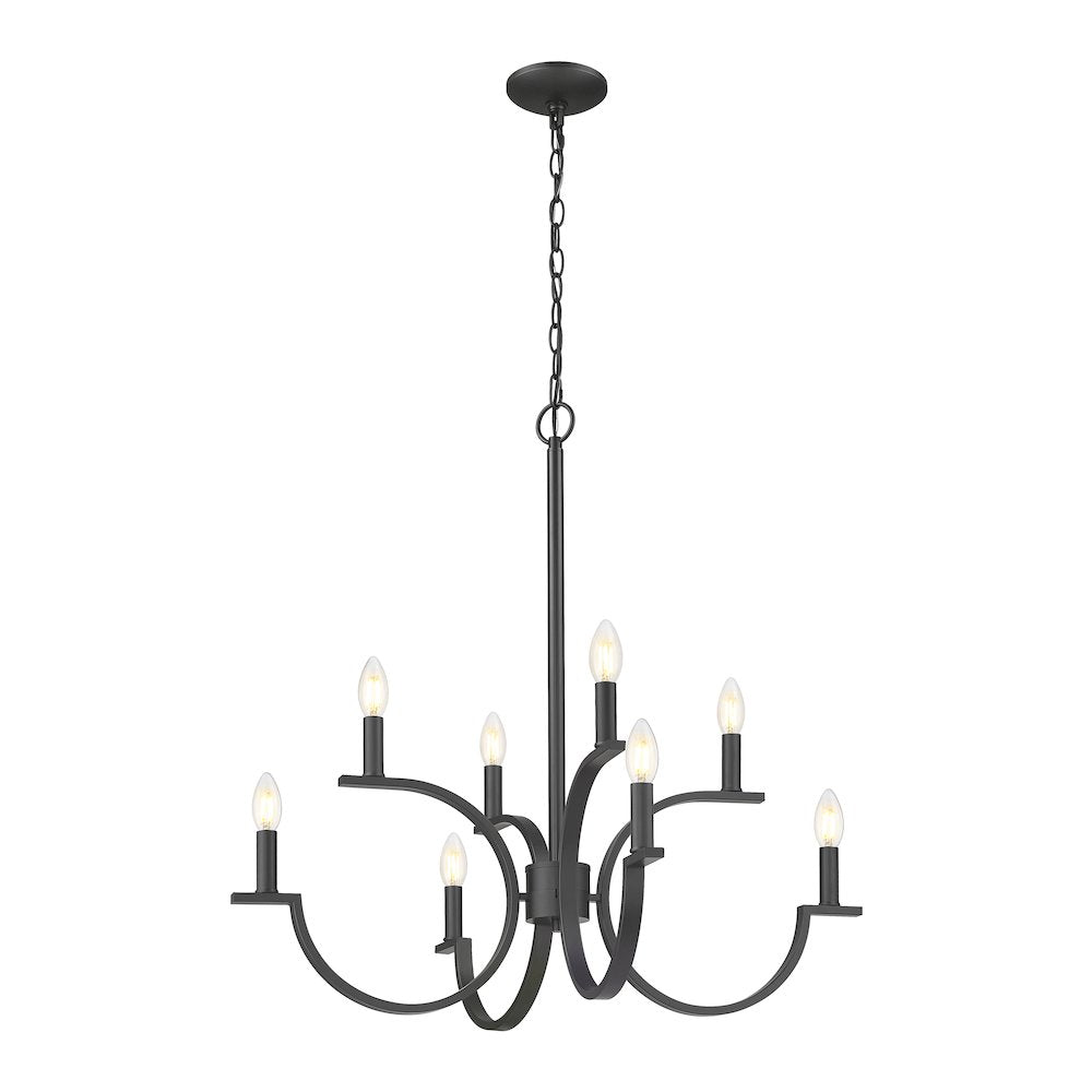Cordelia 8 Light Matte Black Chandelier