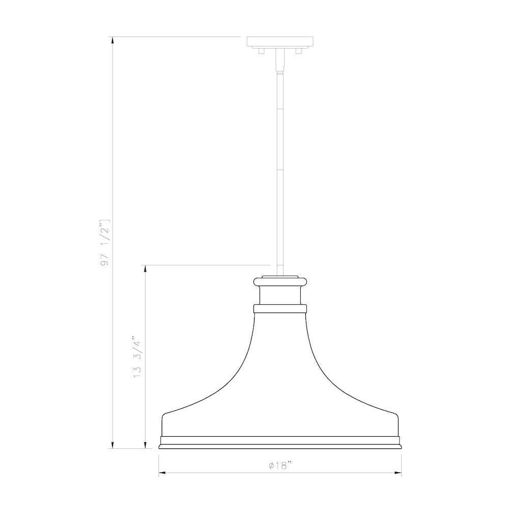 Z-Lite 1 Light Pendant, Matte Black