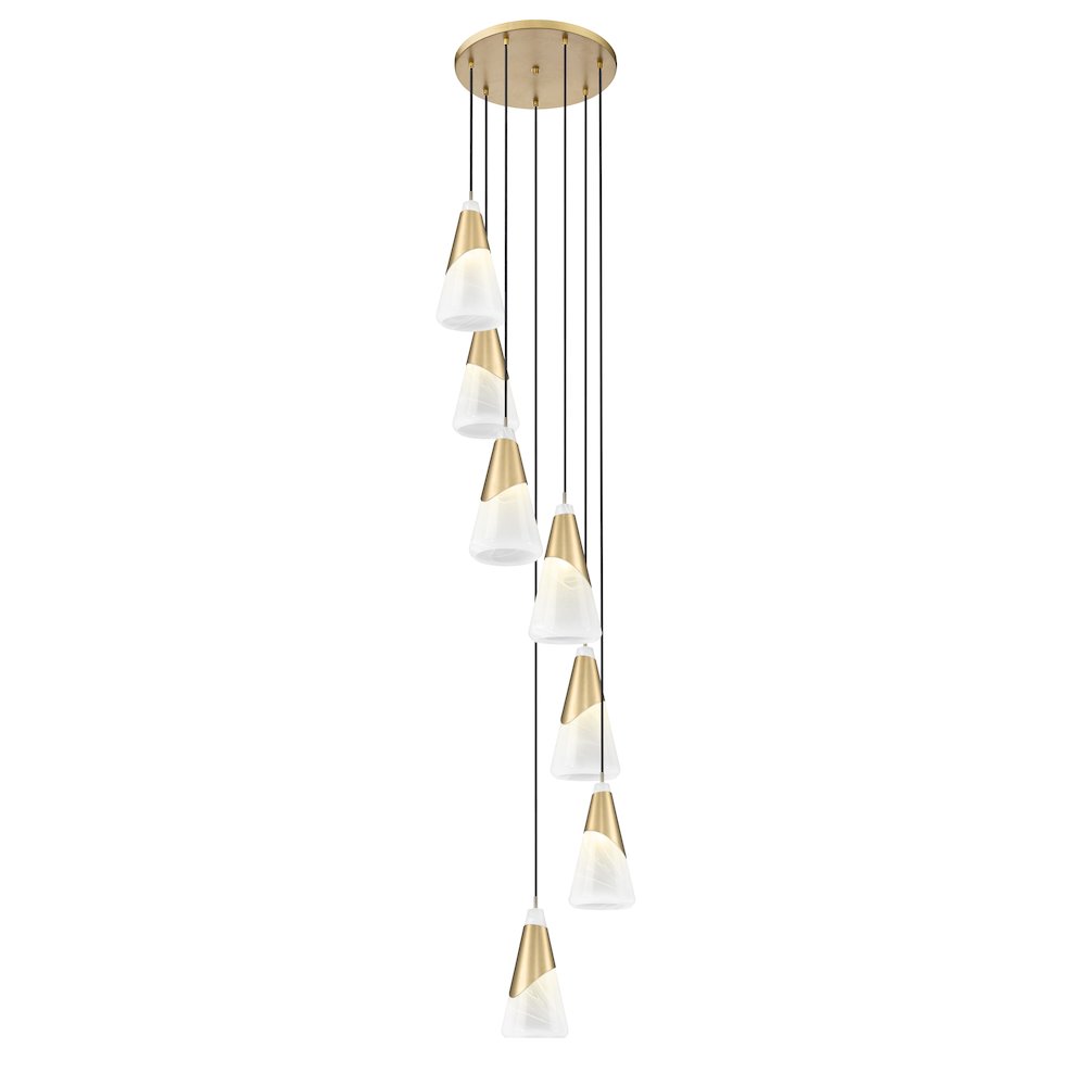 Z-Lite Aimie 7 Light Chandelier, Modern Gold