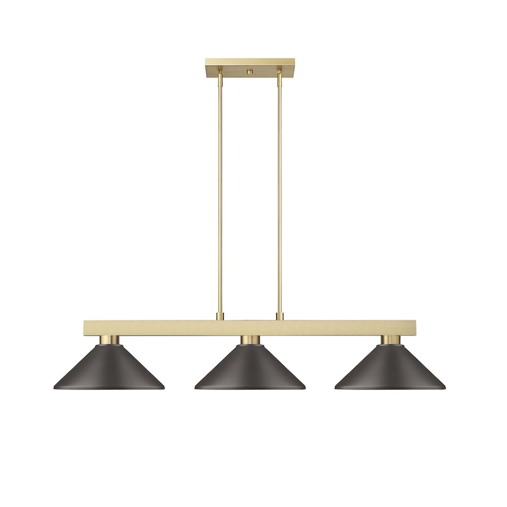 Z-Lite Cobalt 3 Light Billiard, Steel Frame, Bronze Shade Color