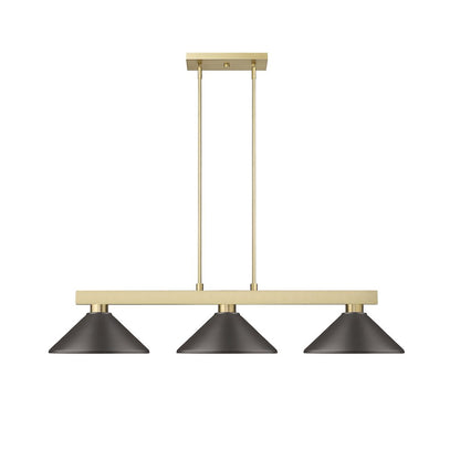 Z-Lite Cobalt 3 Light Billiard, Steel Frame, Bronze Shade Color