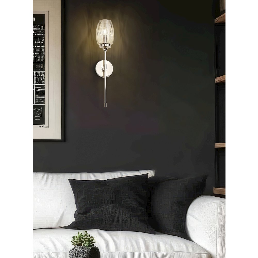 Z-Lite 1 Light Wall Sconce, Polished Nickel