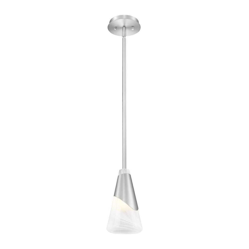 Z-Lite Aimie 1 Light Pendant, Brushed Nickel