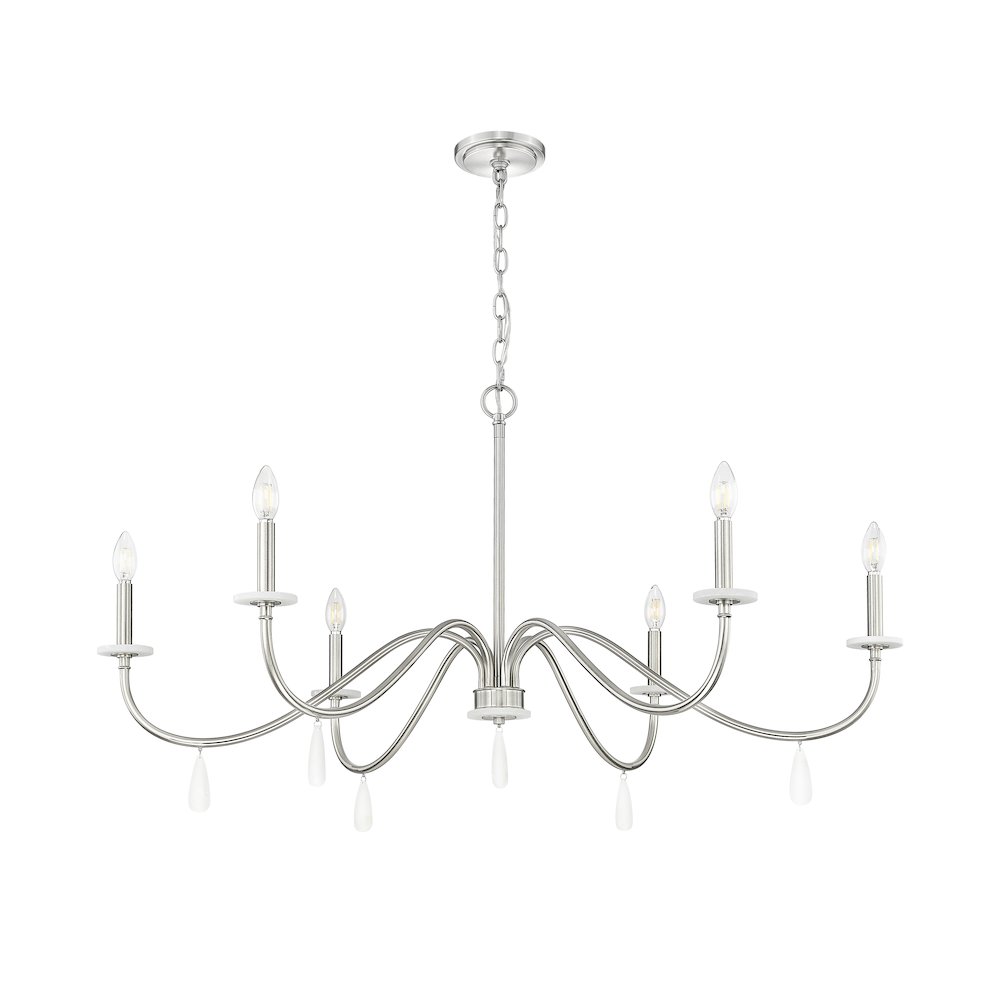 Z-Lite 6 Light Chandelier, Brushed Nickel