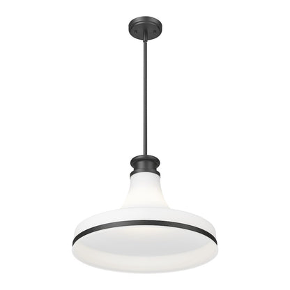 Z-Lite 1 Light Pendant, Matte Black
