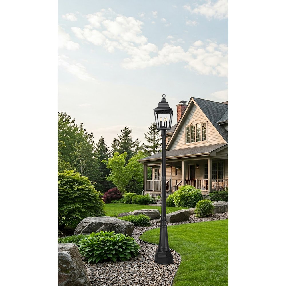 Z-Lite 3 Light Outdoor Post Mounted Fixture, Sand Black