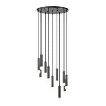Z-Lite Stari 11 Light Chandelier in Matte Black color, Steel frame