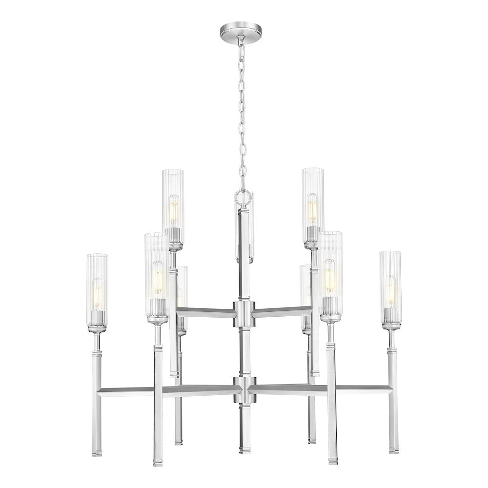 Z-Lite 9 Light Chandelier, Brushed Nickel