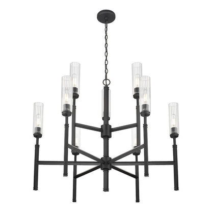 Z-Lite 9 Light Chandelier, Matte Black