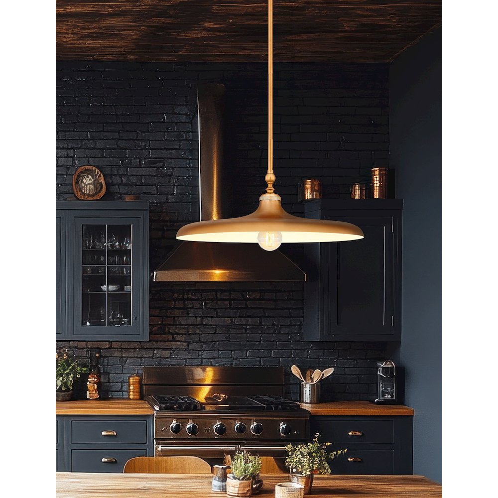 Camden 1 Light Rubbed Brass Pendant