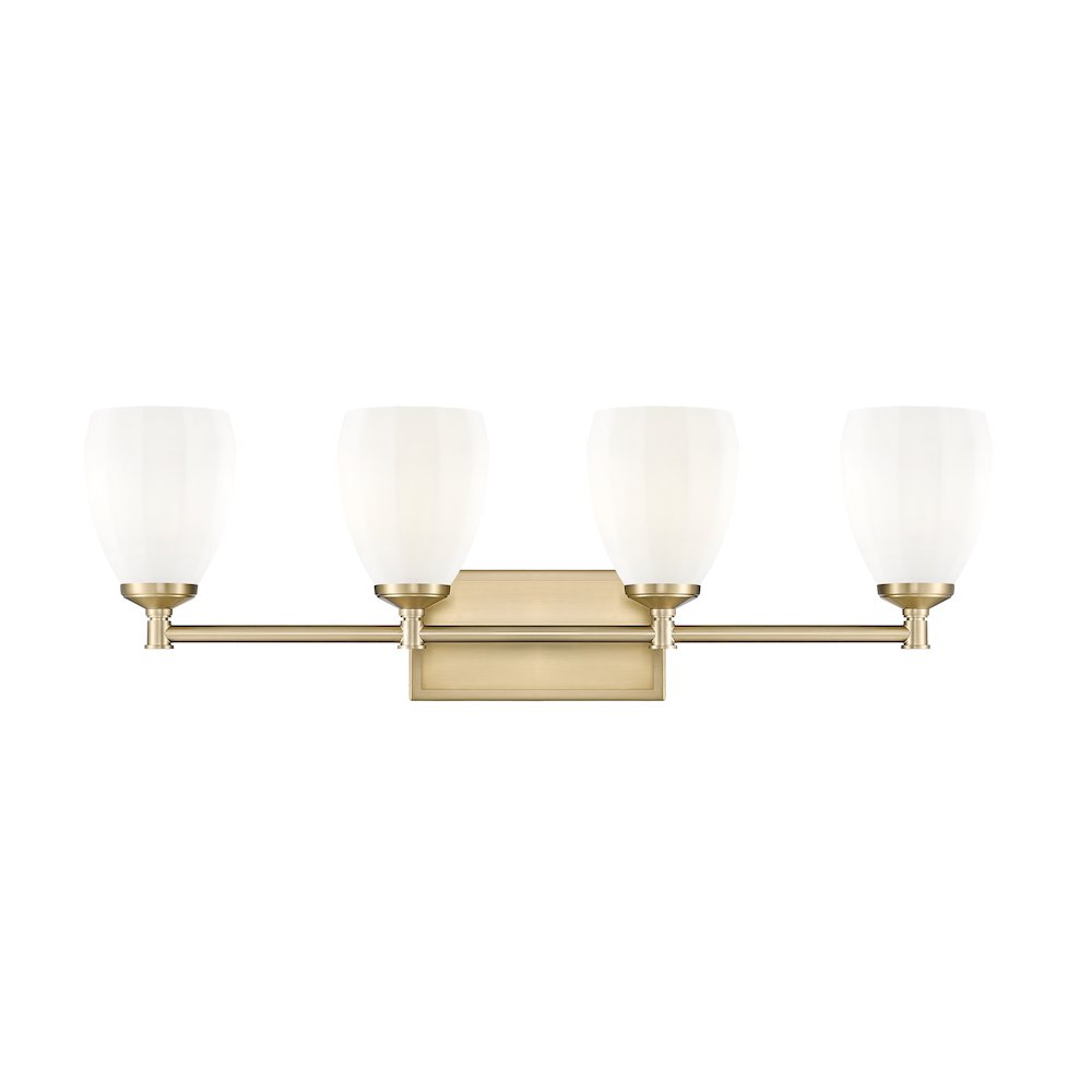 Z-Lite Oren 4 Light Vanity in Modern Gold color, Steel frame