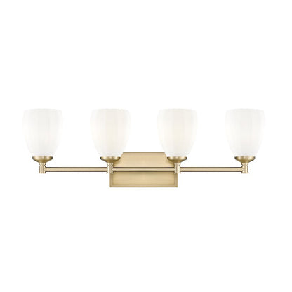 Z-Lite Oren 4 Light Vanity in Modern Gold color, Steel frame